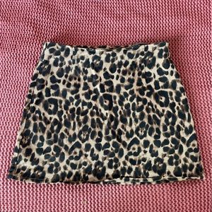 Reformation Mini Cheetah Zip Skirt Size M